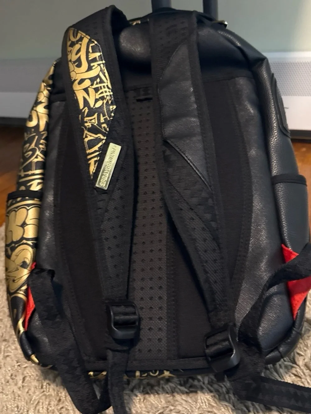Sprayground Black & Gold Graffiti Shark-Tooth Backpack *Limited Edition*